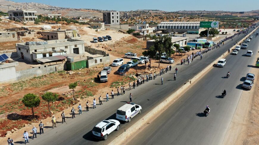 protest near Bab al-Hawa