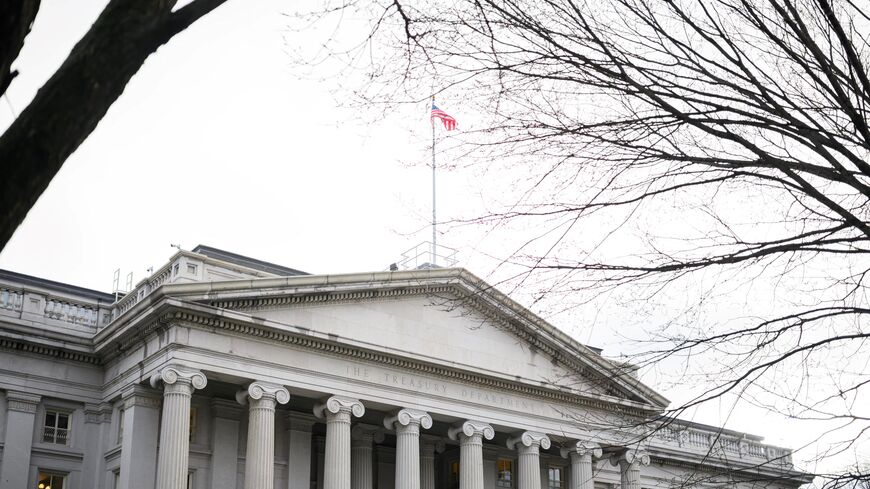 A February 6, 2025 photo shows the US Treasury in Washington, DC. Opponents to US President Donald Trump say he allowed Elon Musk -- the world's richest man and a major government contractor -- to break the law by accessing US Treasury payment systems that send out trillions of dollars and hold a welter of sensitive personal data. (Photo by Mandel NGAN / AFP) (Photo by MANDEL NGAN/AFP via Getty Images)